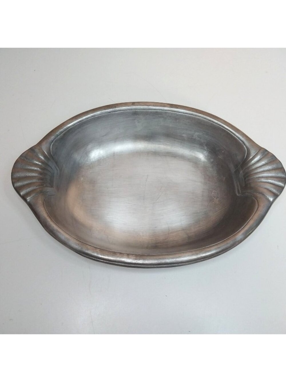 Vintage Wilton Armetale Pewter Oval Serving Baker Bowl French Country Scallop